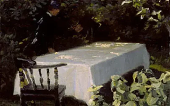 Krøyer-maleri Bordet dækkes havemøbler