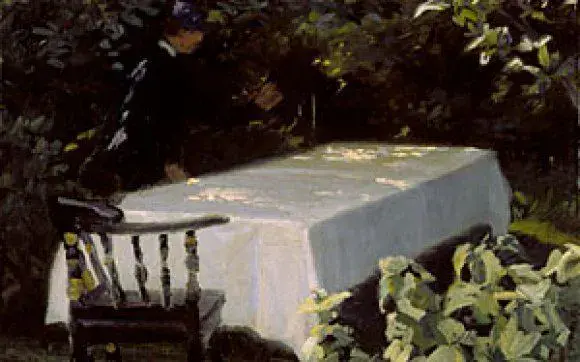 Krøyer-maleri Bordet dækkes havemøbler